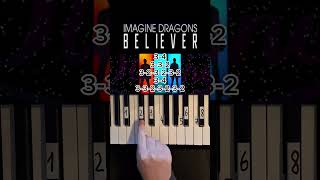 IMAGINE DRAGONS BELIEVER PIANO TUTORIAL shorts [upl. by Fahland]