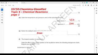 Chemical Reactions page 1 and 2 IGCSE Chemistry Classified Topic 6 [upl. by Yud]