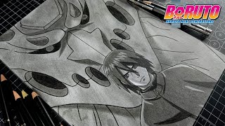 How To Draw Sasuke Susanoo  Step By Step Tutorial Drawing Anime  Boruto [upl. by Salomone]