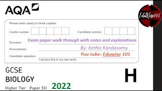 AQA GCSE Biology 2022  Paper 1 Q1 Higher Tier Past paper Questions walk through on Cell Biology [upl. by Asim194]