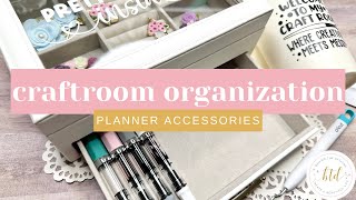 Planner Supplies Craft Room Organization Using Cricut  Pretty Things Inside Jewelry Box amp Trash Bin [upl. by Evyn]