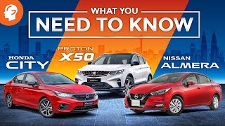 Proton X50 vs Honda City vs Nissan Almera [upl. by Ishmul]