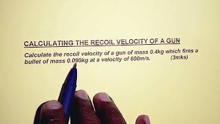 recoil Velocity of a gun [upl. by Calvin]