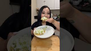 Salsa verde chicken tostadas💚 asmrfood meal cooking cook recipe eat cookingmeal cookingfood [upl. by Aicel486]