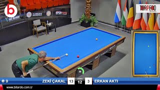 ERKAN AKTI vs ZEKİ ÇAKAL  3 Cushion Billiards Championship 2024 ANKARA [upl. by Surtimed]