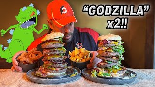 Trying To Eat TWO Belgian quotGodzillaquot Burger Challenges at Plein 12 in Dilbeek Belgium [upl. by Adian]