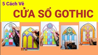 5 Cách Vẽ CỬA SỔ KIẾN TRÚC GOTHIC 1  Drawing Gothic Window  Mt7 ctst  Kcart3 [upl. by Barret]