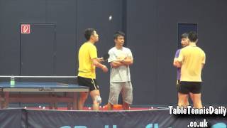 Amazing Skills  Ma Long amp Xu Xin Catch Ball on Bat [upl. by Idnis]