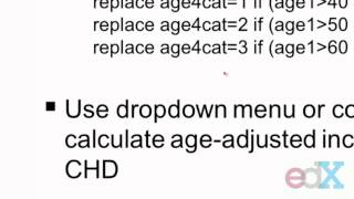 Week 9  STATA DEMO MODULE 92 AGEADJUSTED INCIDENCE RATE [upl. by Ielirol]