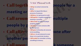 CALL PHRASAL VERBS  Boost Your Vocabulary [upl. by Natsirhc146]