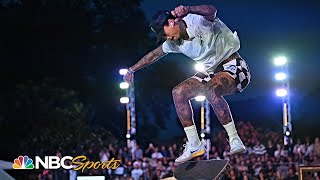 Nyjah Hustons insane run fakie kickflip deliver Olympic qualifying win in Rome  NBC Sports [upl. by Atikaj277]