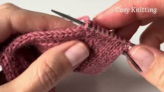 KNITTING SOCK HOW TO CAST ON STITCHES FOR A GUSSET WITHOUT HOLES [upl. by Tnarg]