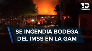 Incendio consume almacén del IMSS en la GAM suspenden consulta en clínica 20 [upl. by Martinez]