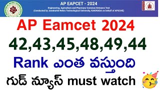 ap eamcet 2024 marks vs rank 424344454647marks rank marksvsrank ap eamcet normalization 2024 [upl. by Gambrill]