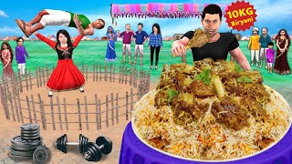 Buffet Food 10Kg Plate Unlimited Mutton Biryani Phealwan Challenge Hindi Kahaniya Moral Stories [upl. by Cerallua]