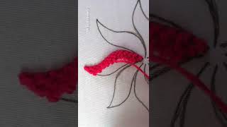 🔥Exclusive hand embroidery needle art flower design😍shorts trending embroidery cute art [upl. by Eicul62]