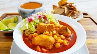 💖POZOLE ROJO DE POLLO AL ESTILO DE VERACRUZRIQUÍSIMO😙👍 [upl. by Leanatan528]