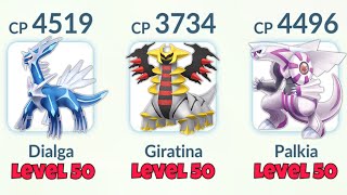 LEVEL 50 Dialga Giratina Palkia Creation Trio in Pokemon GO [upl. by Schnur]