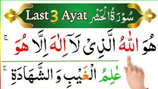 Surah Hashr ki Akhri teen aayat  Surah Al Hashr last 3 Ayat 7 time  Dua Wazif Tv [upl. by Yecac]