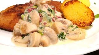 Champignon Rahm Sauce  Rezept Video  Anleitung [upl. by Filahk]