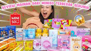 REVIEW MAINAN DARI MINISO TERBESAR DI DUNIA 😱🌏😭 SQUISHY DINO KUNING BLINDBOX SANRIO amp FROZEN ❄🥳 [upl. by Aletha]