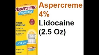 Aspercreme 4 Lidocaine 2 5 Oz [upl. by Alyehc]