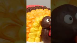 Thanksgiving Turkey Ruffle Cake🦃🎂 cake thanksgiving cakedecorating fondant buttercream [upl. by Fiertz]