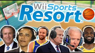 US Presidents Play Wii Sports Basketball 2 ft Lebron and Curry [upl. by Eitsyrhc847]