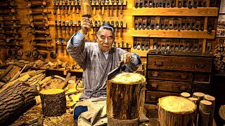 How Japanese Wooden Ladles Are Made This 87YearOld Craftsman Has Hand Carved Ladles For 70 Years [upl. by Nerek547]