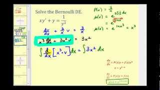 Solve a Bernoulli Differential Equation Part 2 [upl. by Bartle394]