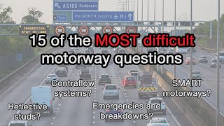 15 of the MOST difficult motorway questions  Pass your 2021 theory test first time [upl. by Ddot105]