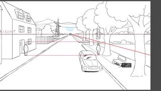 Zeichnen lernen Perspektive Tutorial Bezugslinien und punkte erstellen video2braincom [upl. by Domella]