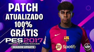 PATCH PES 2017 ATUALIZADO TEMPORADA 2025 COM PLACARES REAIS FACES E UNIFORMES  PES 2017 PC FRACO [upl. by Donny]