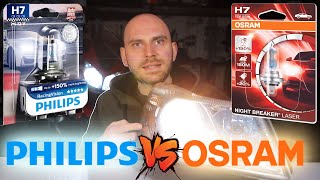 Philips RacingVision vs Osram NightBreaker Laser  Endurance amp Brightness Test [upl. by Grimbald]