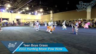 Teen Boys Grass  2022 Hunting Moon Pow Wow  Powwowscom [upl. by Nannahs266]