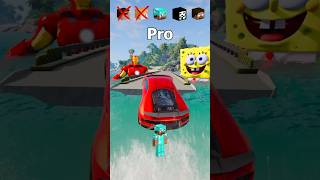 NOOB vs Girl vs PRO vs HACKER vs HEROBRINE Car Jump Challenge 😂 🚗 shorts beamngdrive [upl. by Hiamerej]