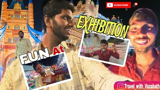 FUN AT EXHIBITION 🤣 IN HYDERABAD  guntur exhibition 2024  travel with vazahath  vlog [upl. by Suiluj]