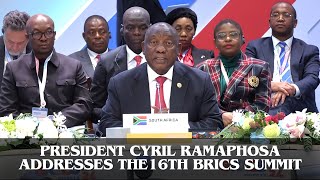 President Cyril Ramaphosa Addresses 16th BRICS Summit [upl. by Davina817]