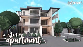 3 story apartment exterior ♡  bloxburg speedbuild  luminto [upl. by Noreh]