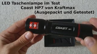 LED Taschenlampe Test  Coast HP7 von Kraftmax [upl. by Nahgam400]