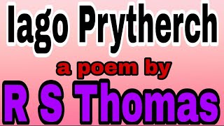 R S Thomas Poem IAGO PRYTHERCH Recited by CaptBinoy VarakilSt Josephs College DevagiriKozhikode [upl. by Guise]