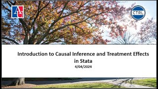 Introduction to Causal Inference and Treatment Effects in Stata [upl. by Ttayw]