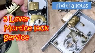 Mortice Lock Clean  Service 5 Lever Deadlock [upl. by Haikan]