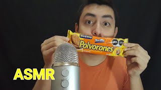 ASMR Comiendo las nuevas Polvorones Abuelita Mouth sounds  Whisper 🍪🥛 [upl. by Kessia206]