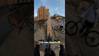 Extreme MTB on a bridge urbanfreeride mtb enduro bike downhill propain hamburg bike Downhill [upl. by Dierdre]