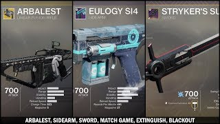 Viewer Loadout Solo Nightfall w Arbalest Sidearm amp Sword Destiny 2 [upl. by Drol]