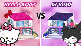 Aesthetic Neat Street Apartment 😍 KUROMI vs HELLO KITTY ♥️ Toca Boca House Ideas  Toca Life World [upl. by Eylloh]