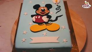 Mickey Mouse Cake  Cake for 1st Birthday  Fondant Cake decoration [upl. by Bore]