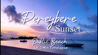 4K  Sunset at Pereybere Public Beach in 3 min timelapse The side with villas Mauritius [upl. by Renee]