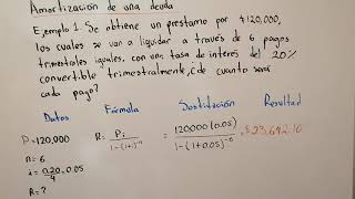 Amortización  Amortización de una deuda con tabla de amortización [upl. by Ferro]